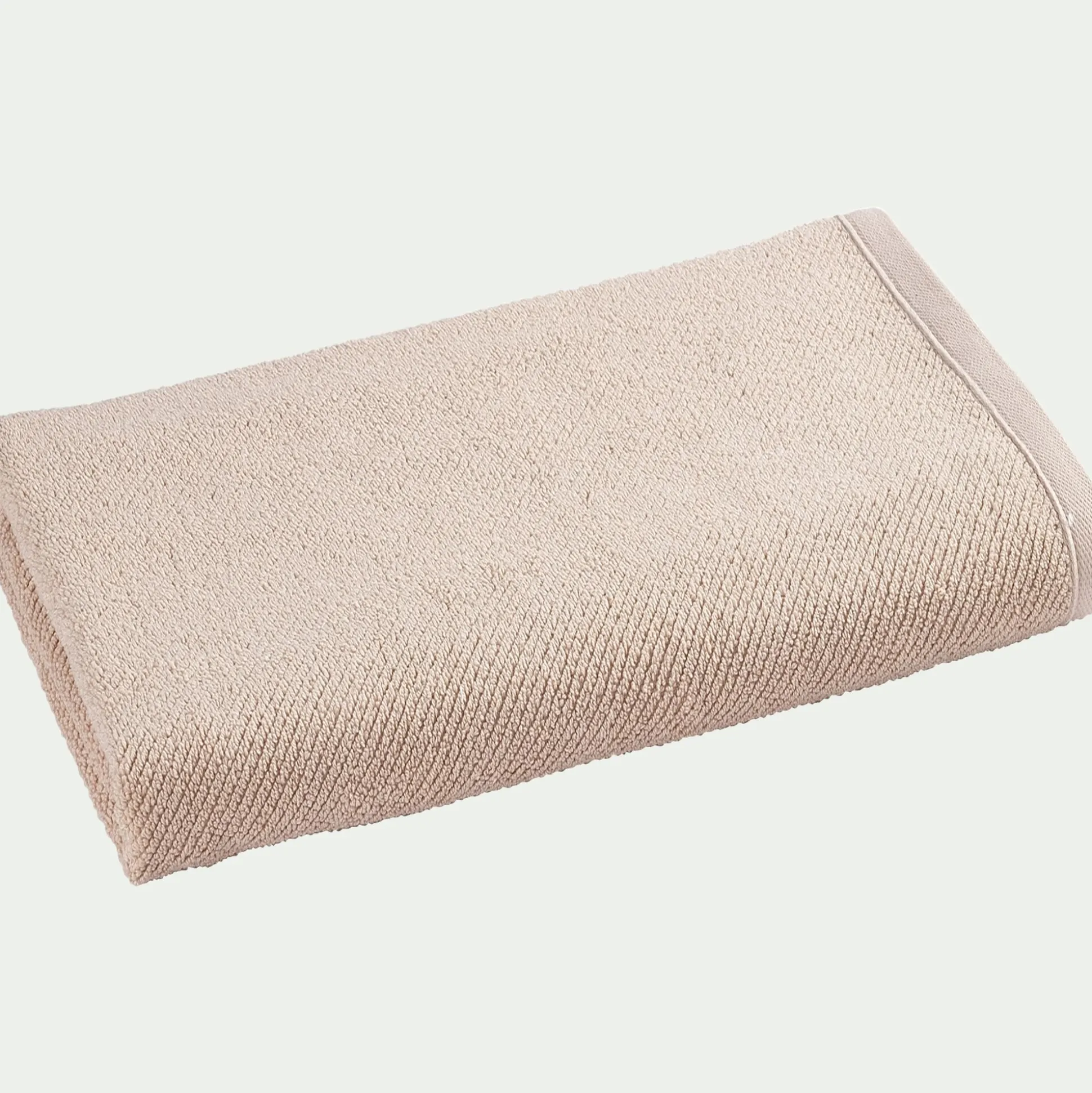 Drap de douche en bouclettes de coton bio - beige alpilles 70x130cm