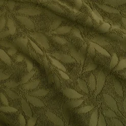 Drap de douche en coton motif floral 70x140cm - vert mousse