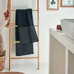 Drap de douche en coton - noir 70x140cm
