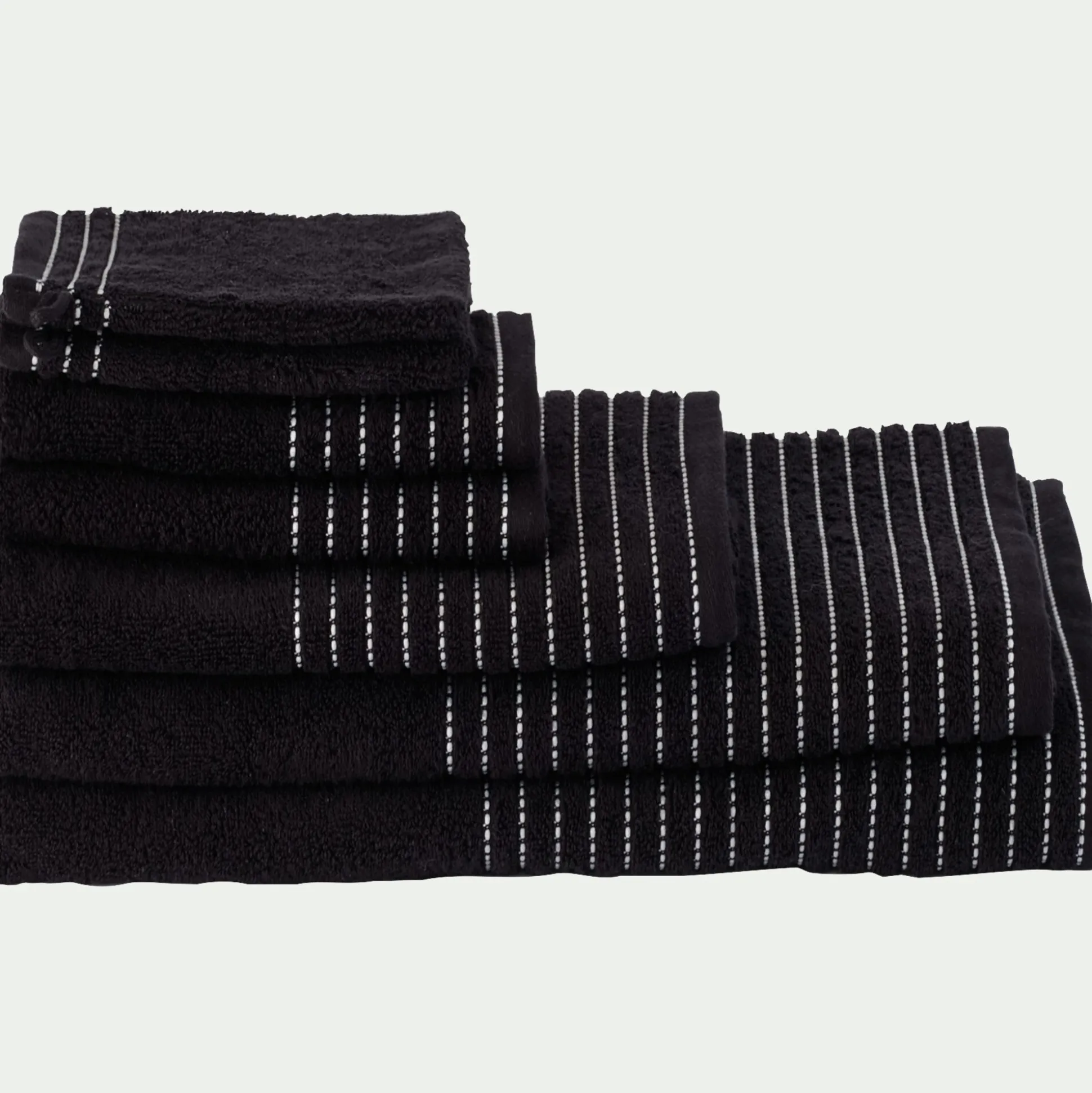 Drap de douche en coton - noir 70x140cm