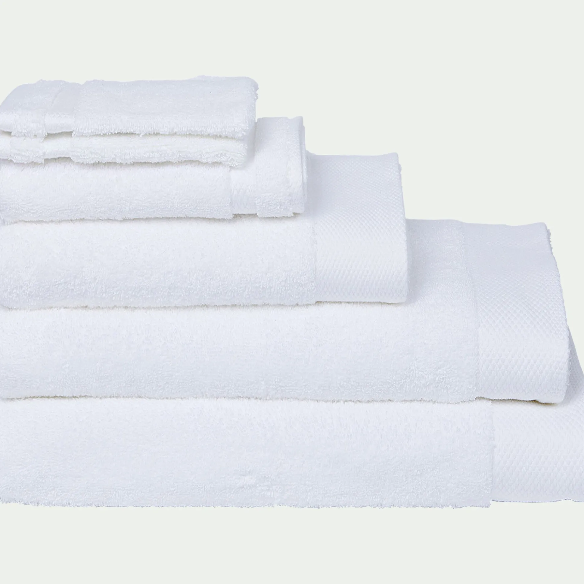 Drap de douche en coton peigné - blanc optique 70x140cm