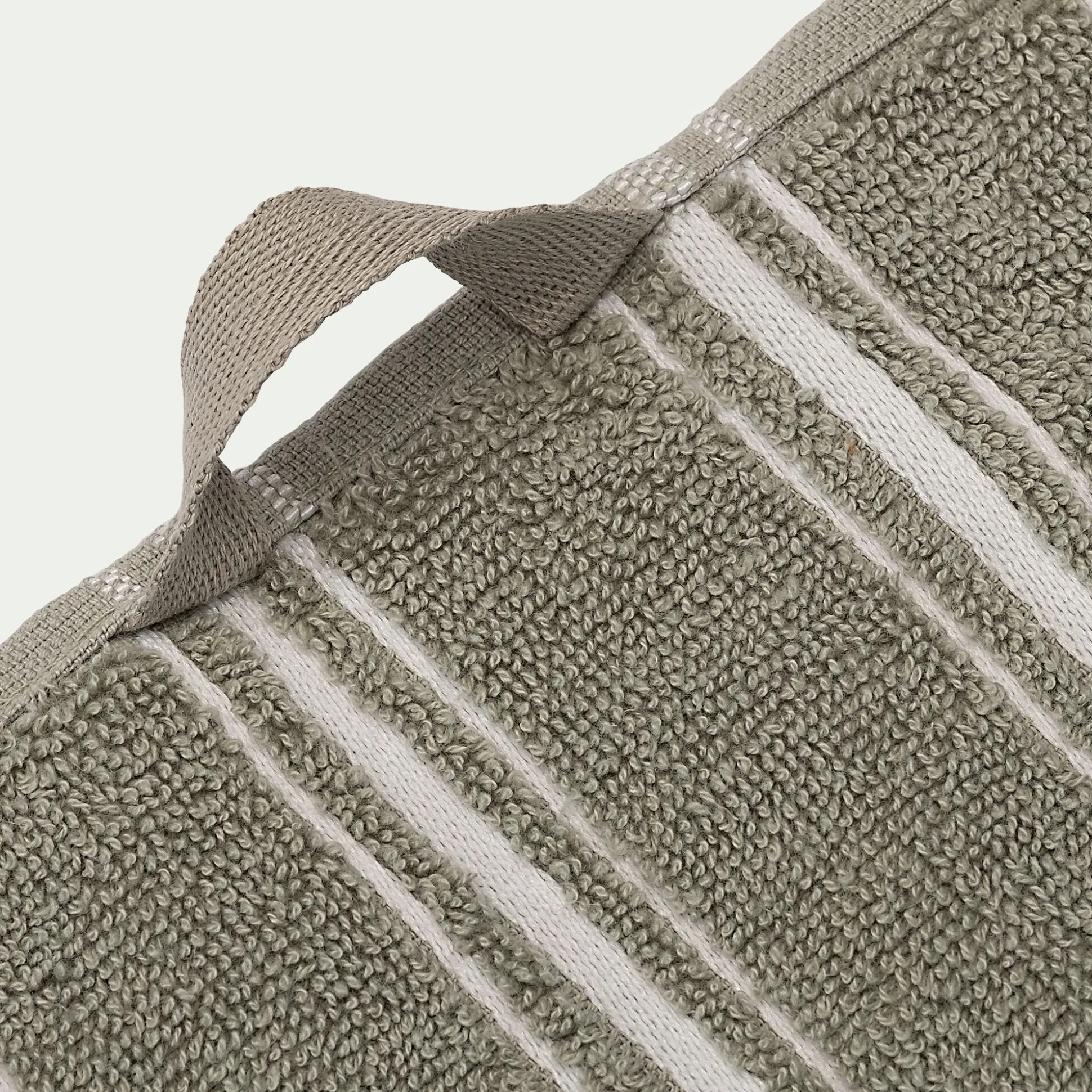 Drap de douche en coton - vert olivier 70x140cm