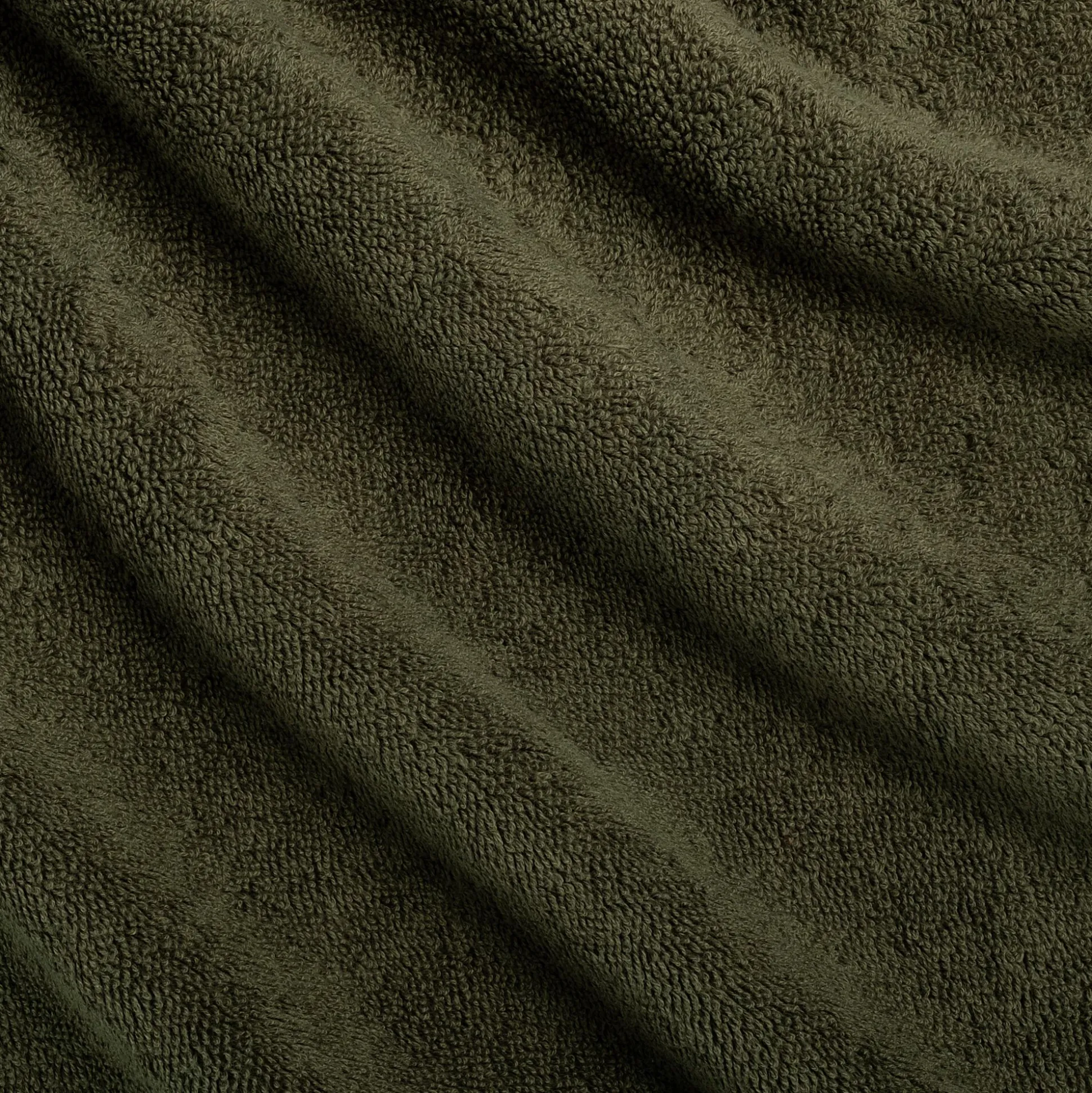 Drap de douche frangé en coton 70x140cm - vert cèdre