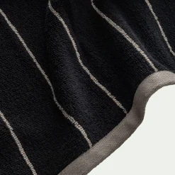 Drap de douche rayé en coton 70x140cm - noir