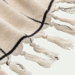 Drap de douche rayé en coton 70x140cm - beige
