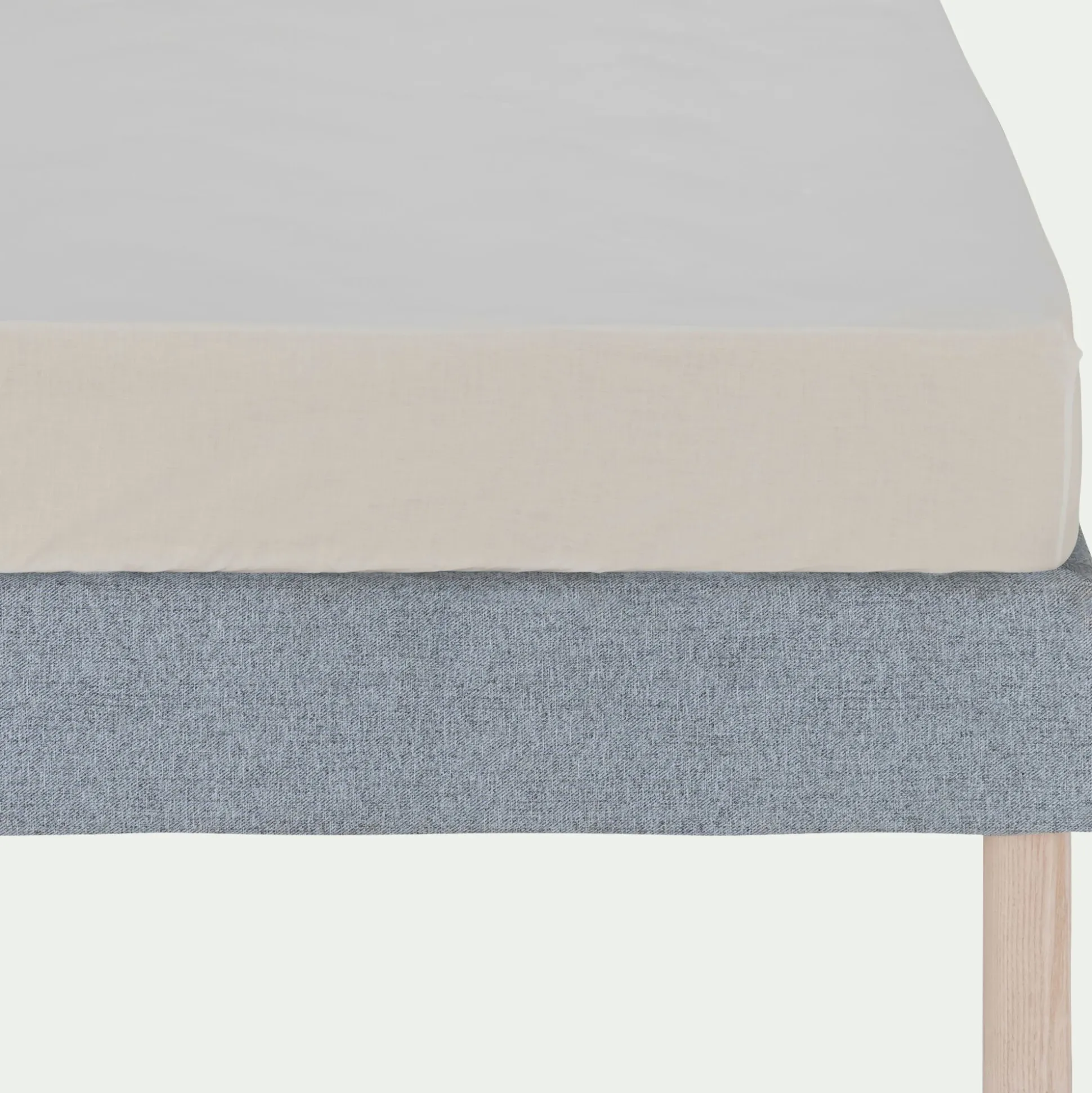 Drap housse en coton bio 90x200cm b30cm - blanc ventoux