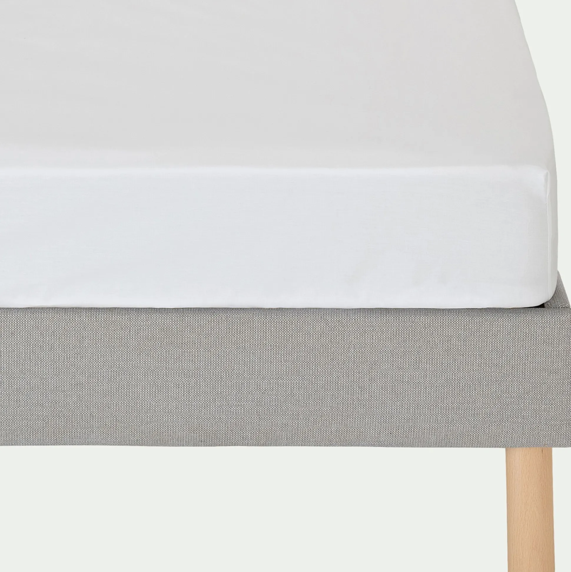 Drap housse en coton 140x200cm B30cm - blanc