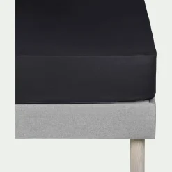 Drap housse en coton 160x200cm B25cm - gris calabrun
