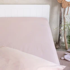 Drap housse enfant en coton 90x200+B20cm - rose rosa