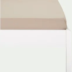 Drap housse enfant en coton 90x200+B20cm - beige alpilles