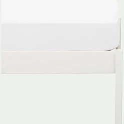Drap housse enfant en coton 90x170+B15cm - blanc