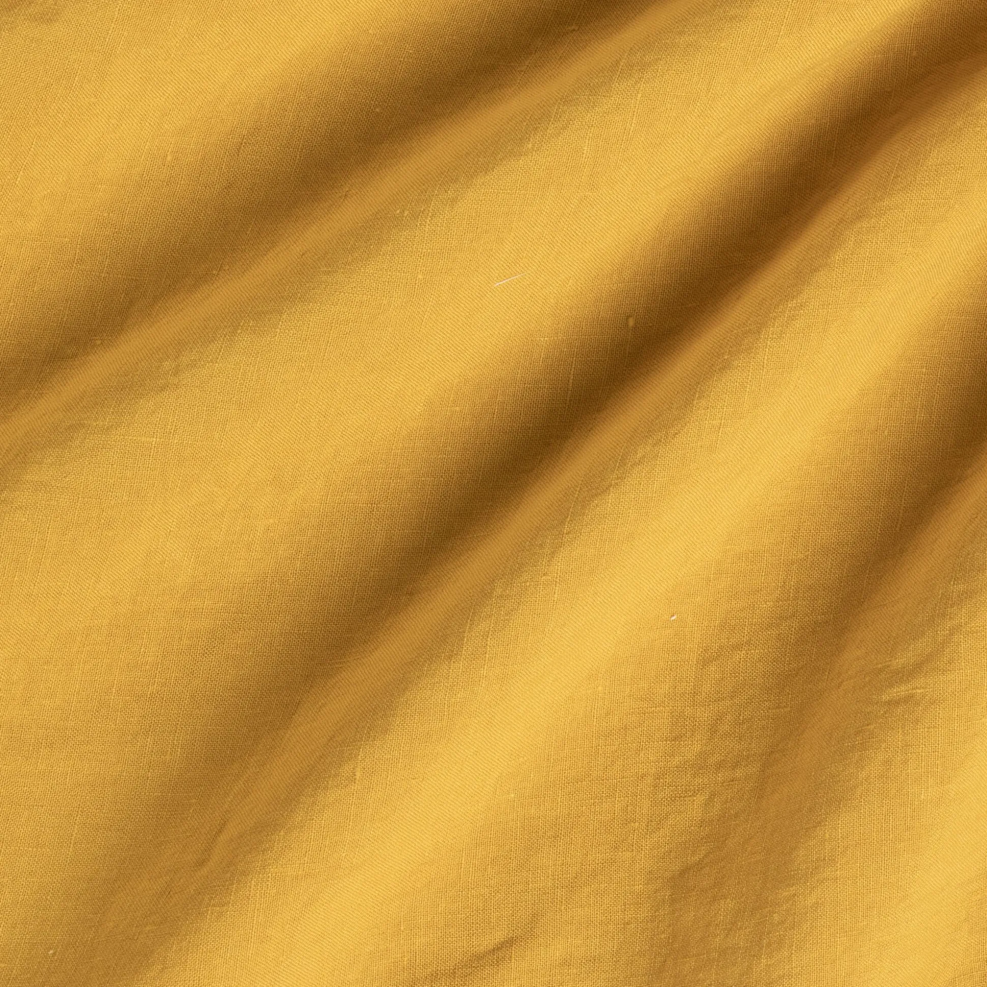 Drap housse en lin lavé 140x200cm B28cm - jaune argan