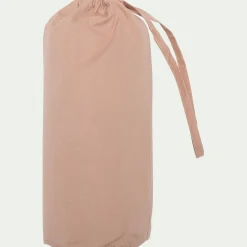 Drap housse en percale de coton 160x200cm B30cm - rose salina