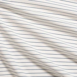 Drap housse rayé en coton 90x200cm B30cm - bleu abysse