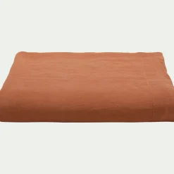Drap plat en lin lavé 270x300cm - marron rustrel