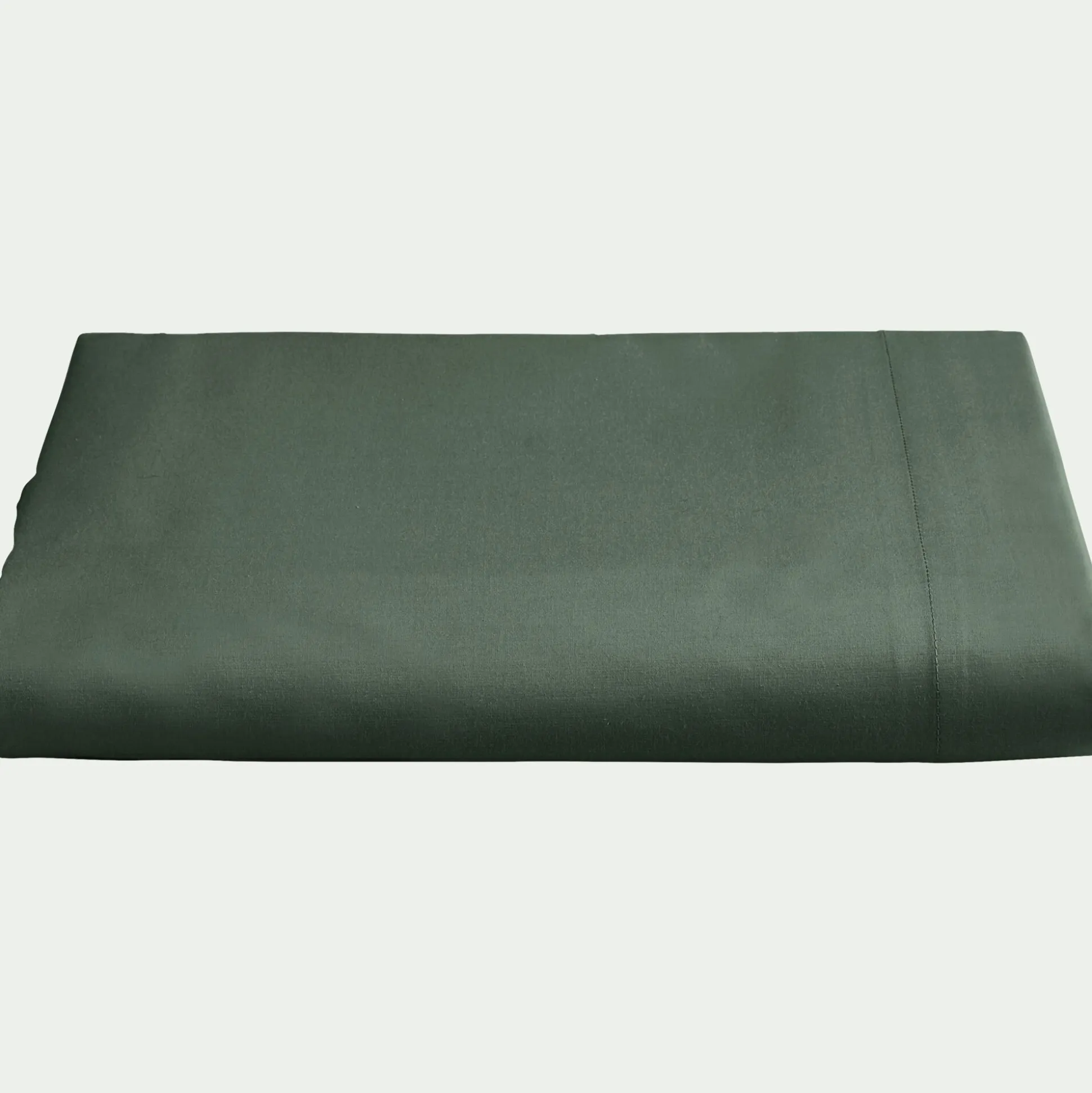 Drap plat en percale de coton 270x300 - vert cèdre