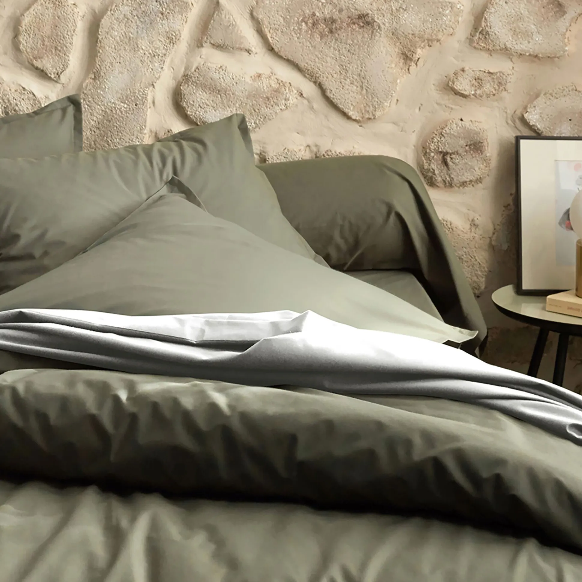 Drap plat en percale de coton 270x300- blanc