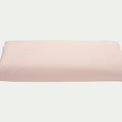Drap plat en satin lavé 270x300cm - rose pétale
