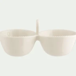 Duo de bols apéritifs en porcelaine D12xL23,8cm - blanc ventoux