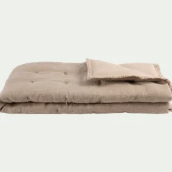 Edredon en lin et coton frangé 100x180cm - beige alpilles