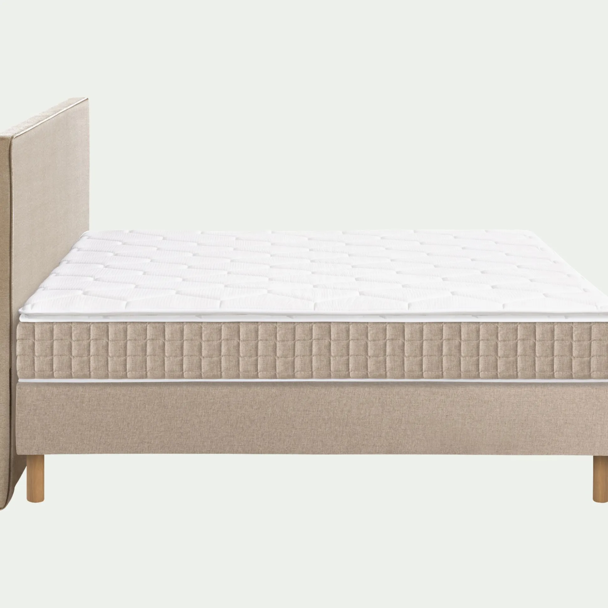 Ensemble matelas ressorts + sommier H24cm alinea 2x80x200cm - beige roucas
