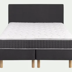 Ensemble matelas ressorts + sommier H24cm alinea 2x100x200cm - gris anthracite