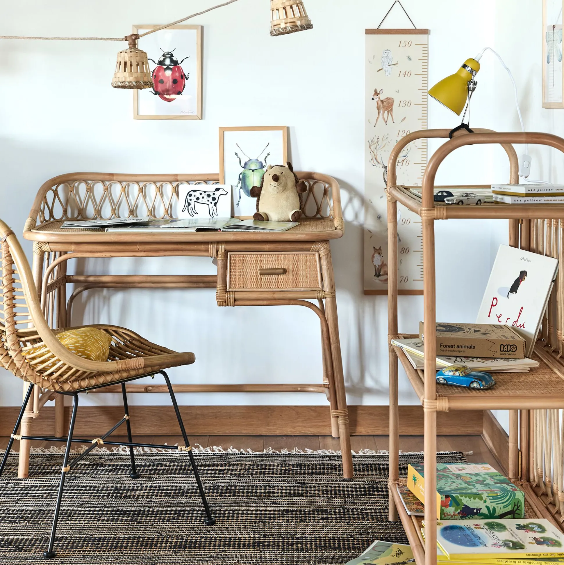 Etagère bibliothèque en rotin L76cm - naturel