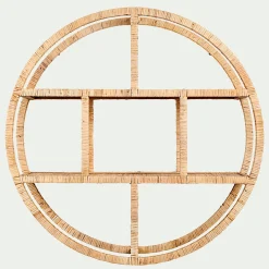 Etagère murale ronde en rotin - naturel D79cm