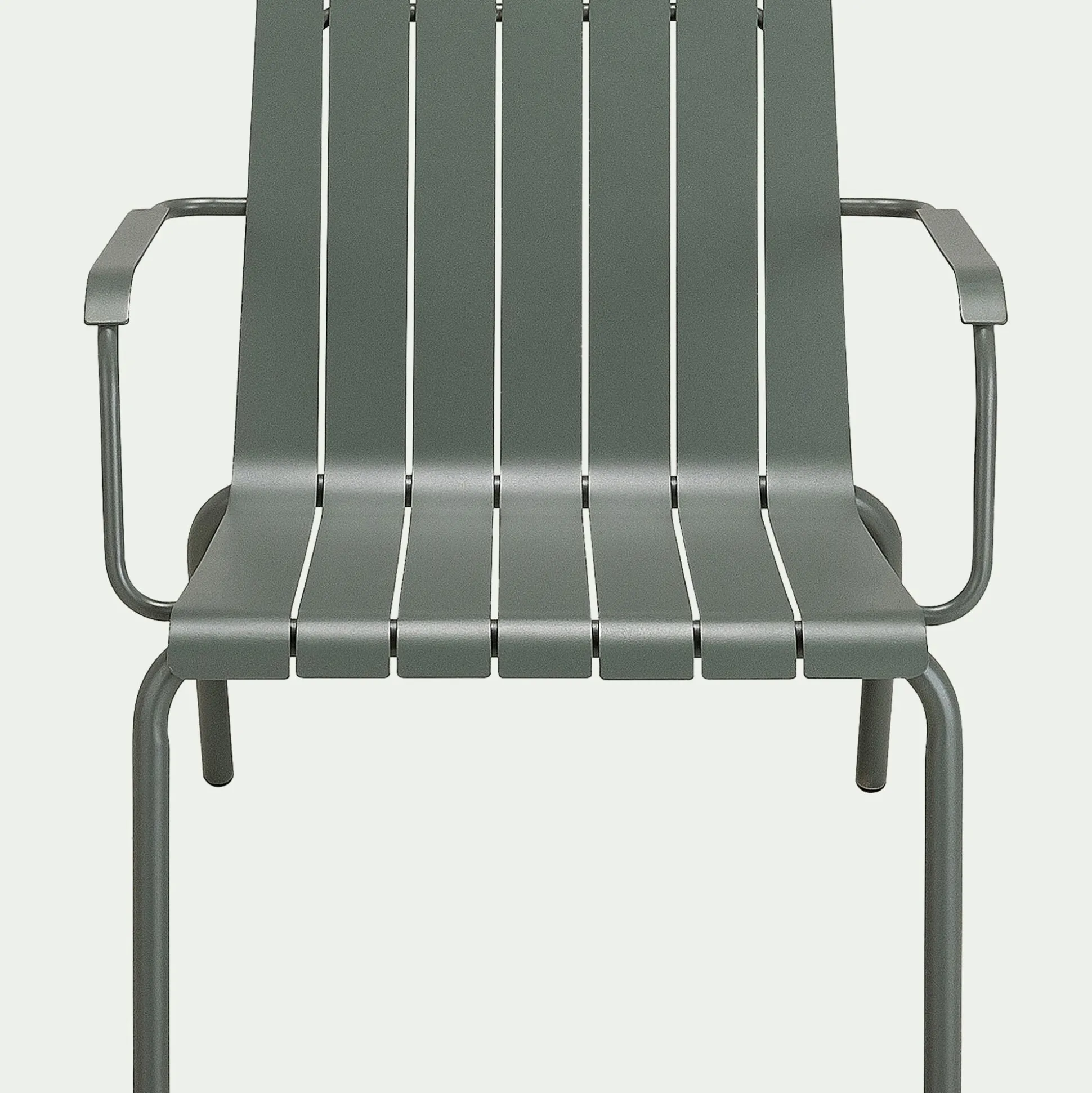 Fauteuil de jardin aluminium avec accoudoirs vert cèdre
