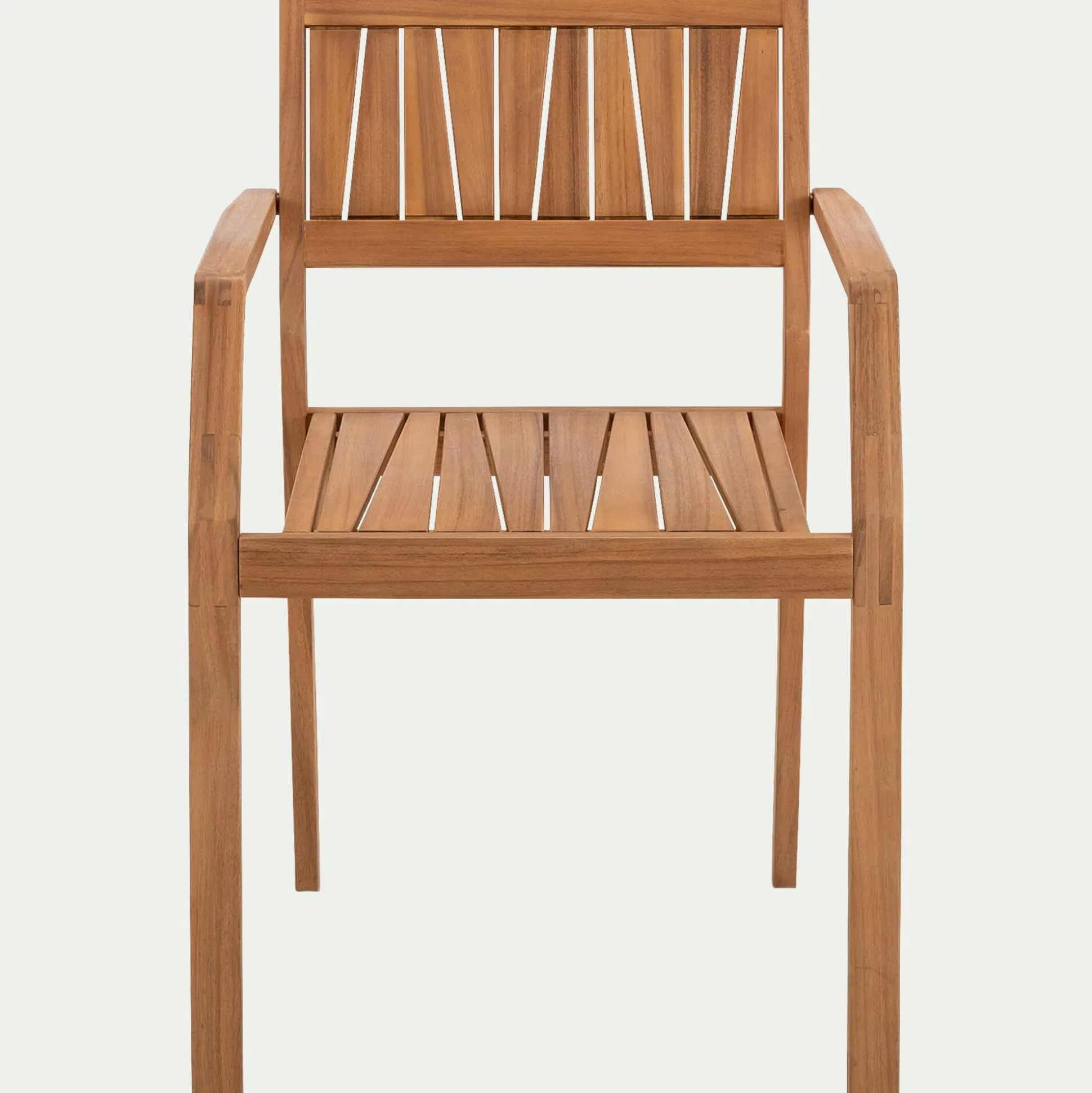 Fauteuil de jardin avec accoudoirs en acacia huilé - bois clair