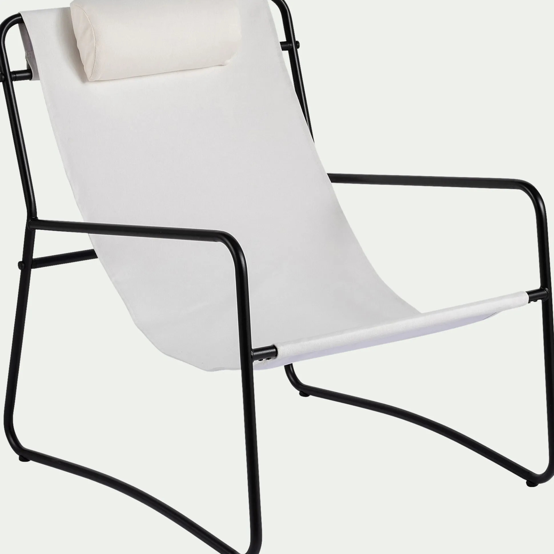 Fauteuil de jardin en acier et coton - blanc