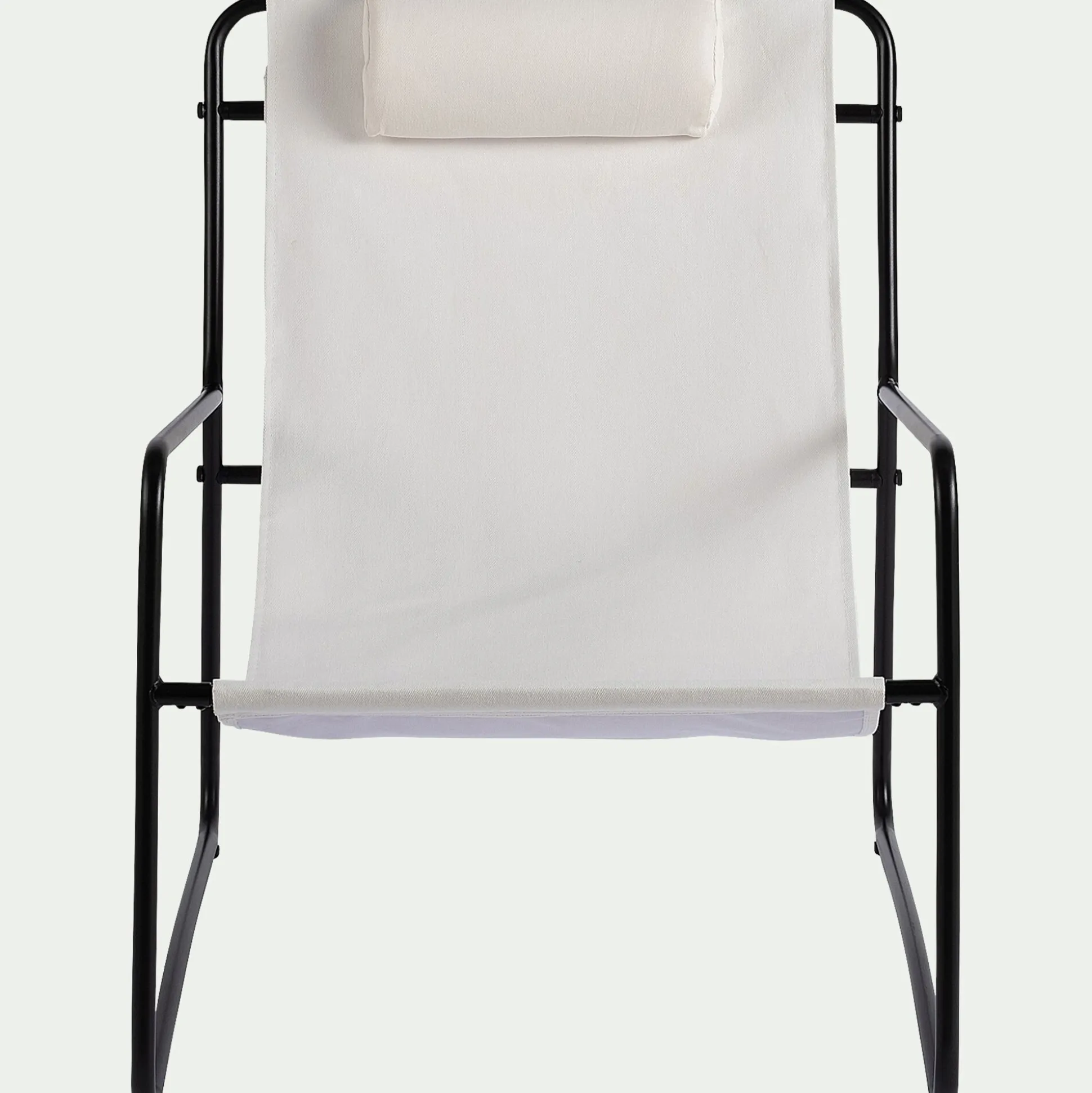 Fauteuil de jardin en acier et coton - blanc