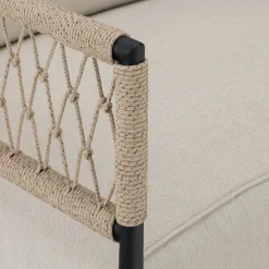 Fauteuil de jardin en acier et corde - beige