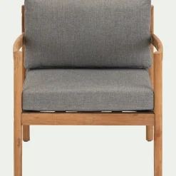 Fauteuil de jardin en teck recyclé - gris
