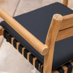 Fauteuil de jardin à sangles en teck - bois clair