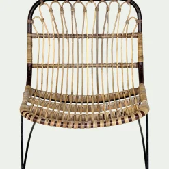 Fauteuil en rotin et métal