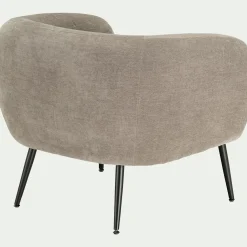 Fauteuil en tissu avec pieds en acier - gris restanque