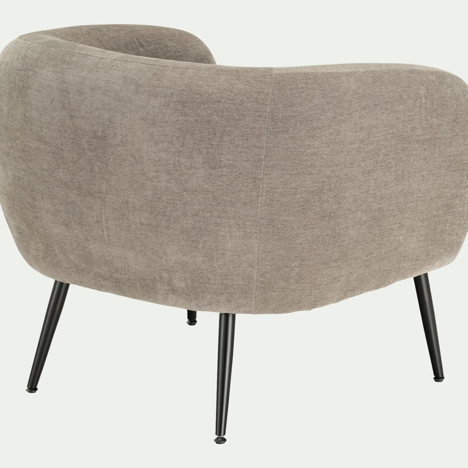 Fauteuil en tissu avec pieds en acier - gris restanque