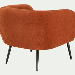 Fauteuil en tissu avec pieds en acier - brun rustrel
