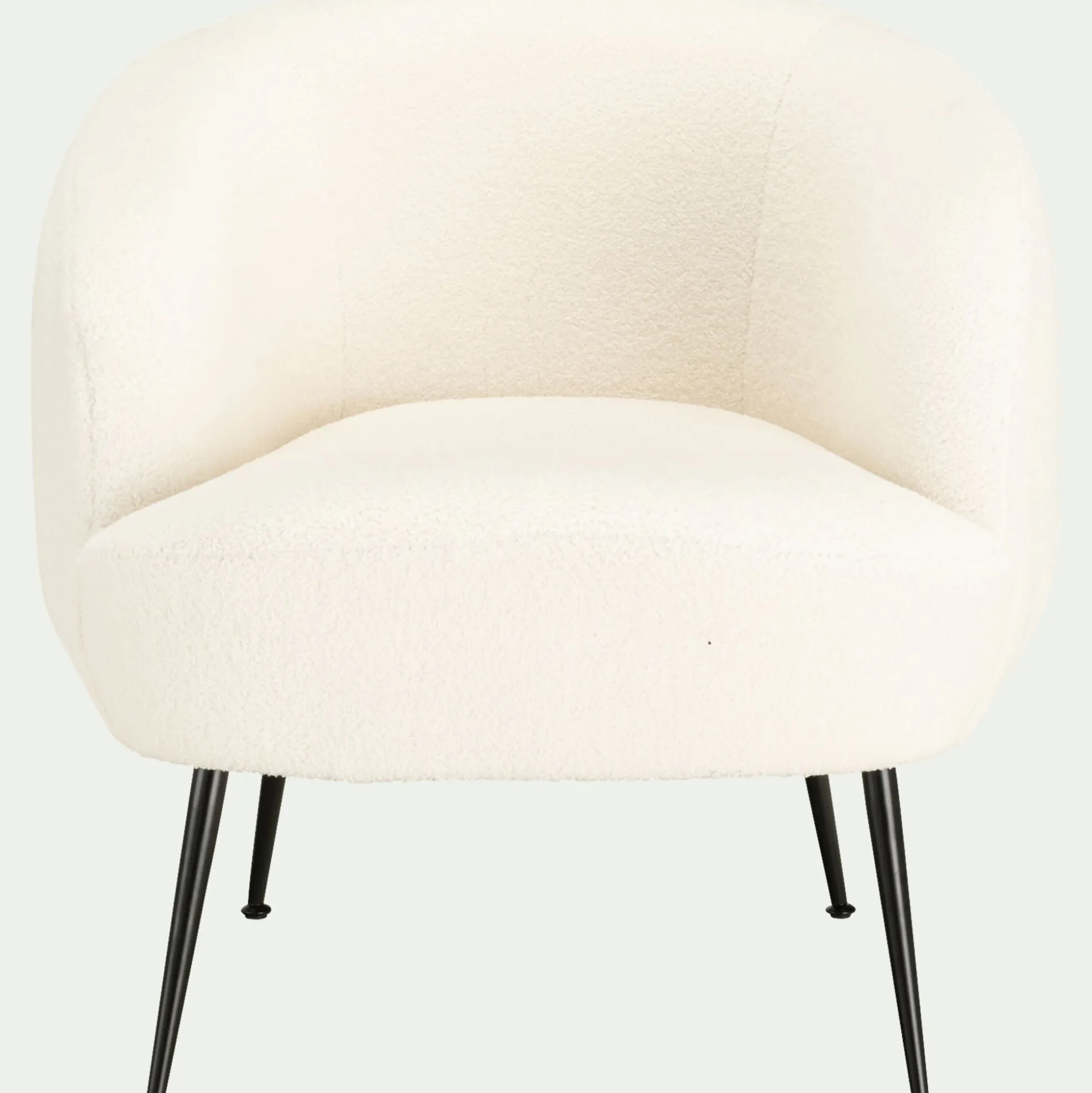 Fauteuil en tissu avec piétement en acier - blanc capelan