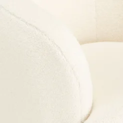 Fauteuil en tissu avec piétement en acier - blanc capelan