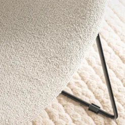 Fauteuil en tissu bouclettes - beige