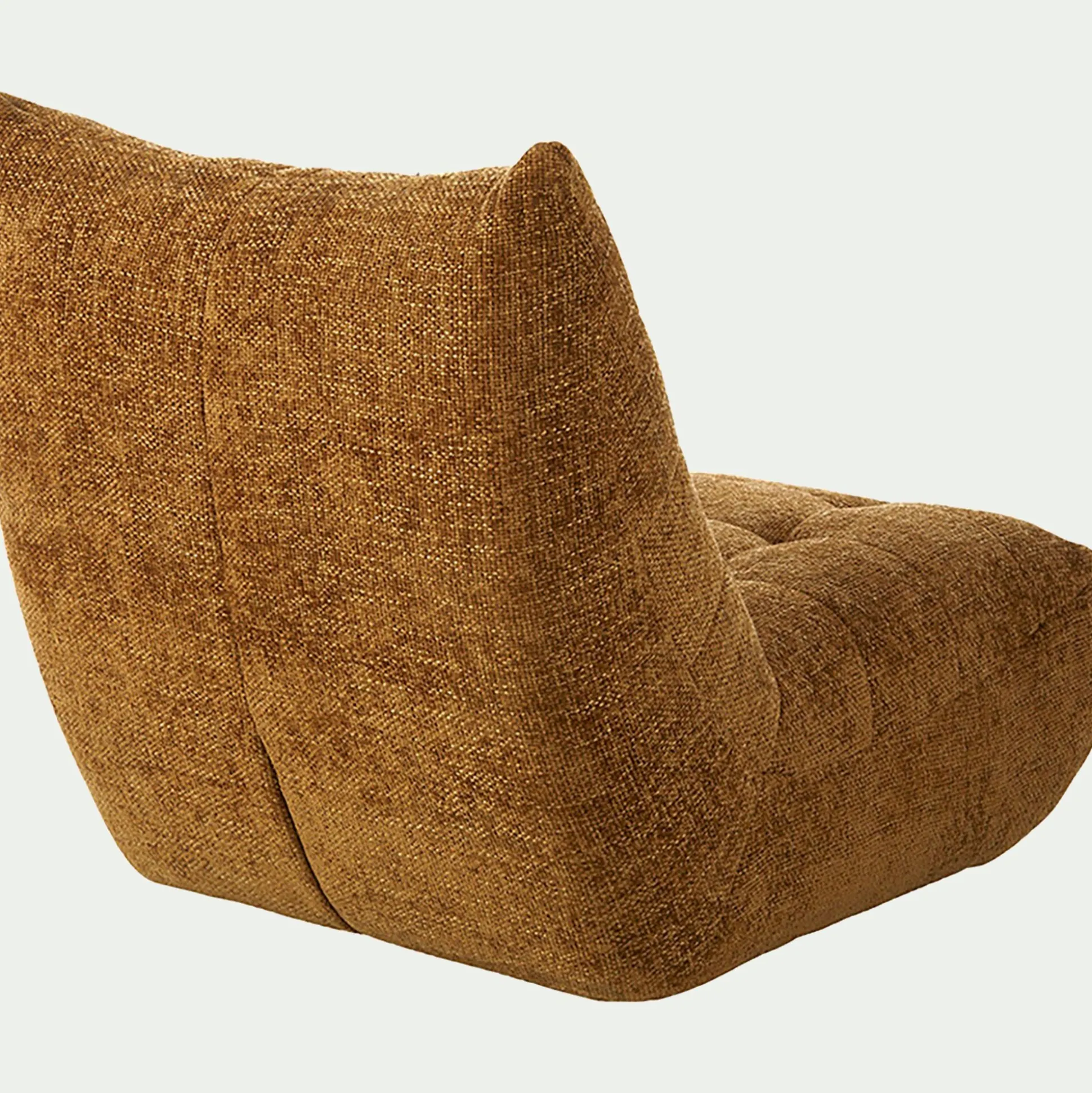 Fauteuil en tissu chenille - jaune argan