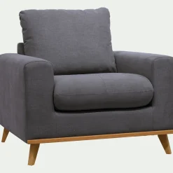 Fauteuil en tissu cosmo - gris anthracite