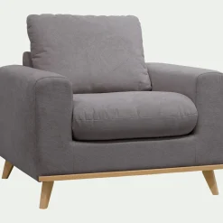Fauteuil en tissu crown - gris restanque