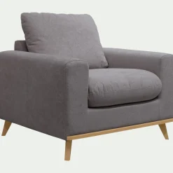 Fauteuil en tissu crown - gris restanque