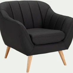 Fauteuil en tissu - gris anthracite