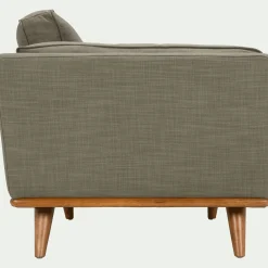 Fauteuil en tissu kaki cèdre