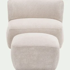 Fauteuil en tissu Raven - blanc écru