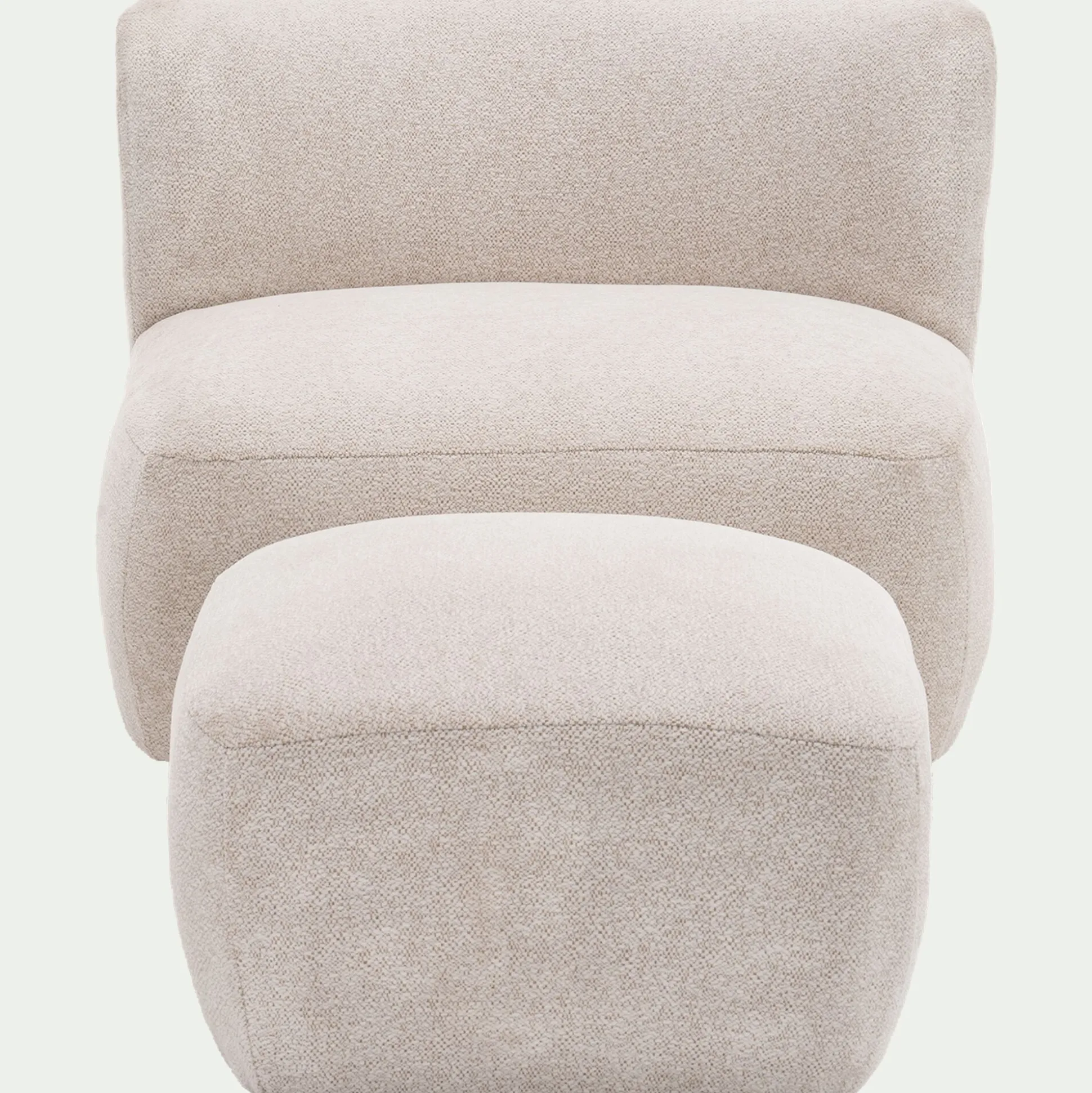 Fauteuil en tissu Raven - blanc écru